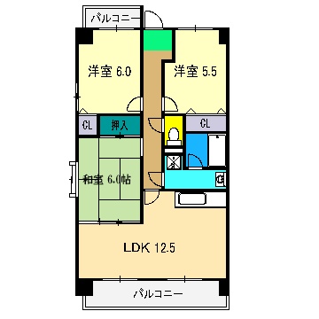 クレスト廿代（301）間取り