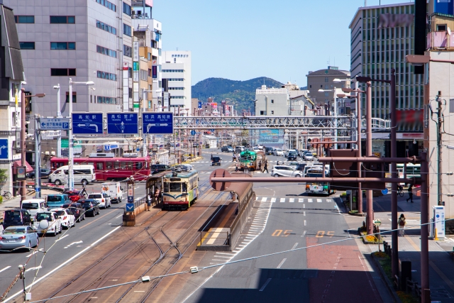 高知市はりまや町の町並み