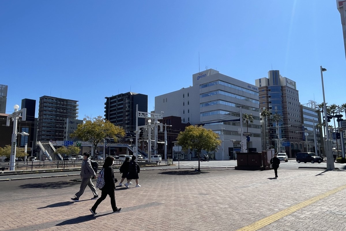 高知市北本町の町並み